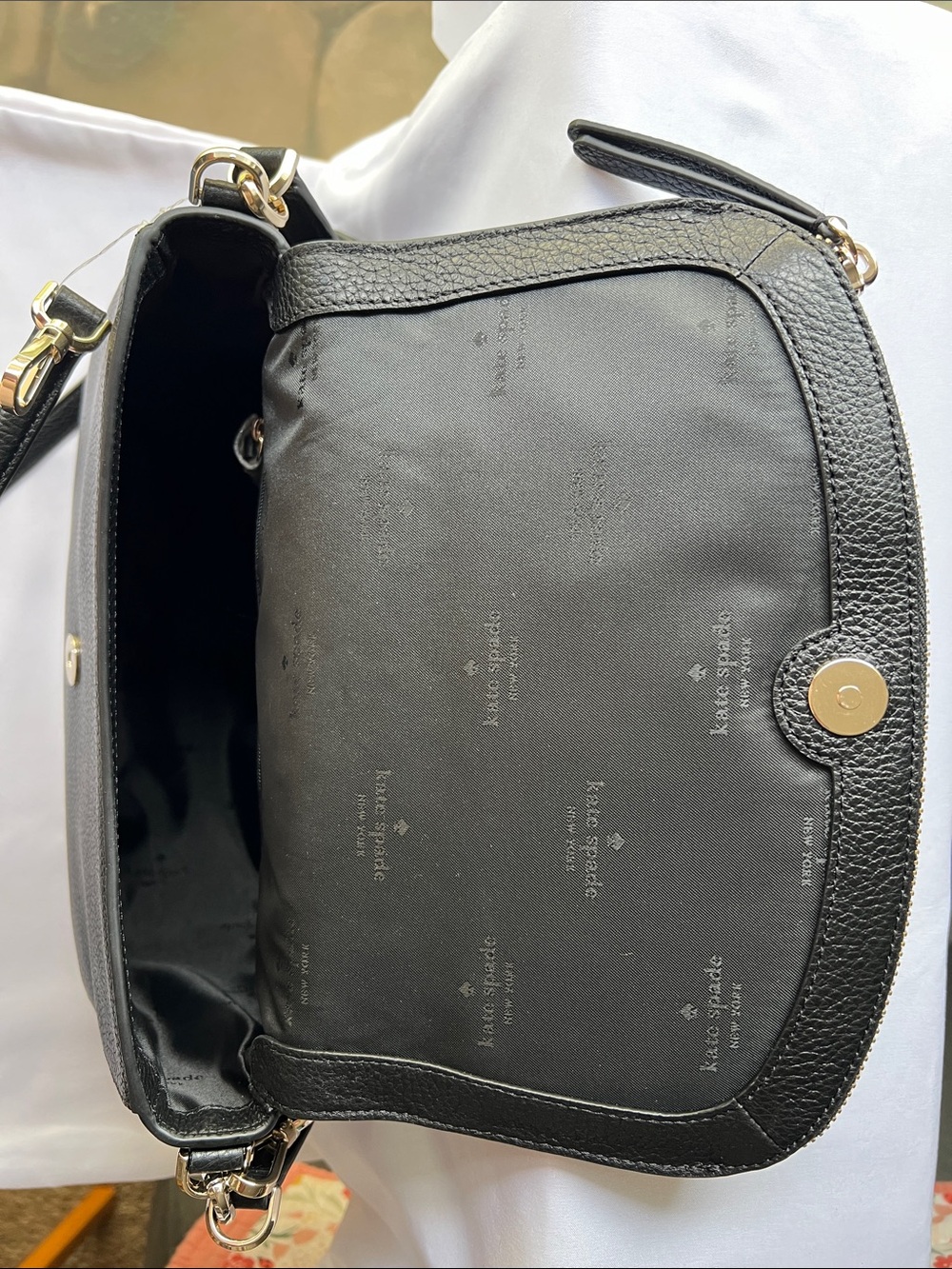kate spade Black Pebbled Leather Crossbody Bag with Gold Hardware - Picture 5 of 5